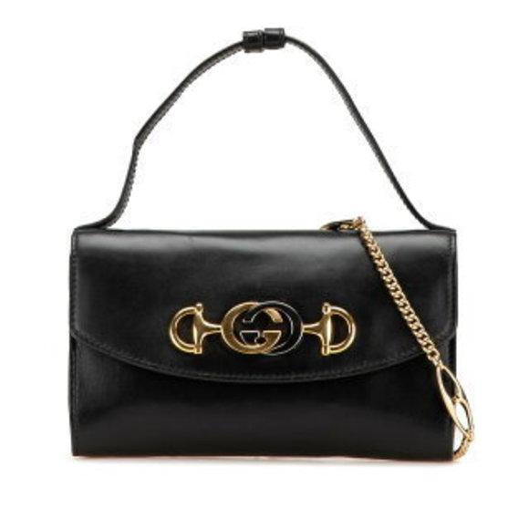 Gucci Zumi Chain Shoulder Bag Black Leather - Picture 1 of 8